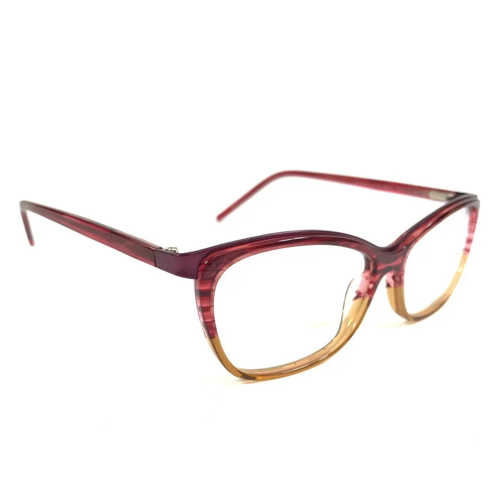Tom Davies Eyeglasses Frame TD597 Col. 1644 Brown Red Horn Cat Eye 55-15-140